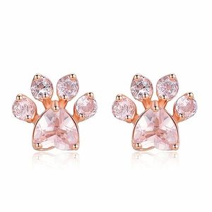 Rose Gold Paw Stud Earrings